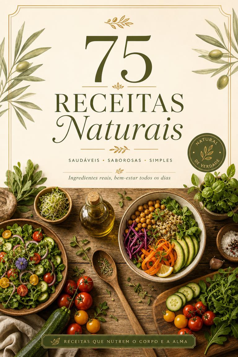 Capa do e-book 75 Receitas Naturais